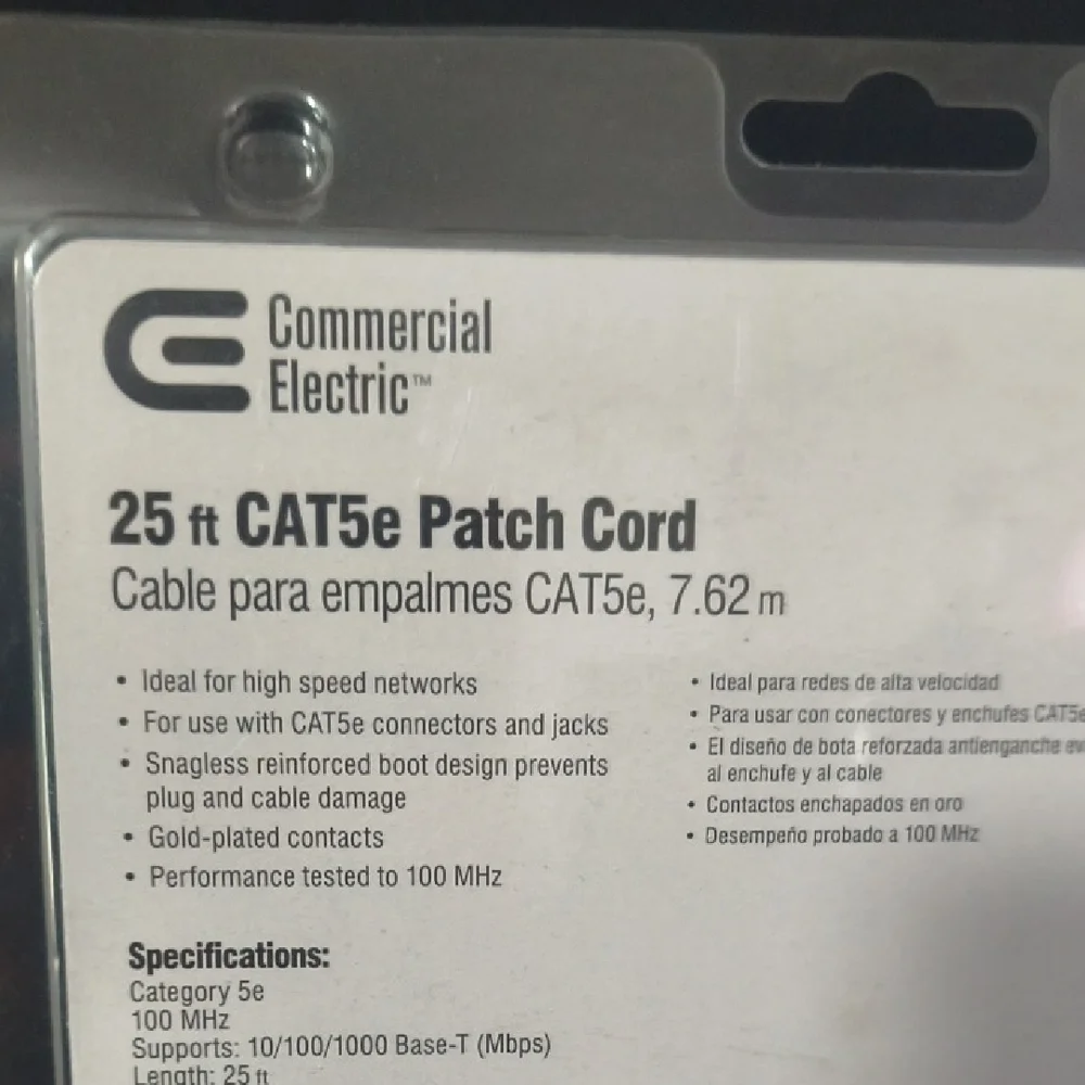 Commercial Electric Blue CAT5e Patch Cord 1003 044 750 25 ft